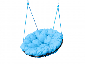 Кресло Папасан подвесное голубая подушка