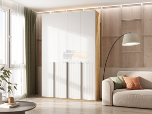 Шкаф 4-х створчатый 1600 Марвэл Браш Вайт, Дуб Крафт