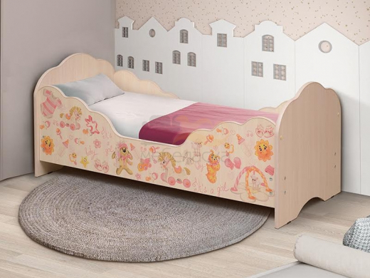 Кровать детская с бортом Малышка №4 700*1400 дуб млечный
