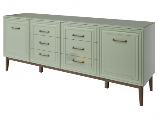 Комод 6 ящиков 2 двери Гориция Зелёный самшит